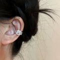 Silver Square Crystal Ear Cuff Fashion Jewelry Accessory view 3