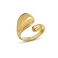 Open Adjustable Teardrop Face Ring Gold Steel Size 7 view 5