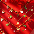 Christmas Charm Necklace Enamel Beads Stocking Tree Santa view 2