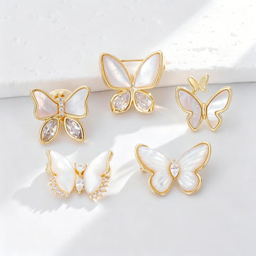 Gold Tone Silver Tone Butterfly Five Designs Metal Brooch Pin