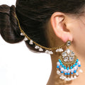 Eight Color Teardrop and Flower Upper Ear Chain Earrings view 10