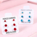 Six Color Three-Pair Graduated Round Stud Earring Cards view 4