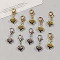 Puffy Heart Lobster-Clasp Charms in Gold and Silver Tone view 1