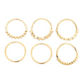 Zircon Geometric Stacking Ring Set Six Pieces 2 Colors view 5