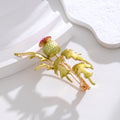 Gold Tone Flower Enamel Metal Brooch Pin 2.8 x 5.3 cm view 5