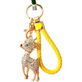 Jeweled Goat Keychains in White, Blue and Pink with Braided Options view 5