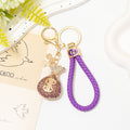 Rhinestone Dollar Money Bag Keychain Gold Metal Charm view 12