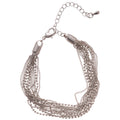 Silver Multi Strand Ball Chain Layered Bracelet Extender Clasp view 5