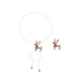 Silver Rhinestone Reindeer Necklace Or Brooch Styles view 5