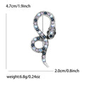 Curled Crystal Snake Brooch in Four Color Finishes view 8