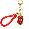 Jeweled Pixiu Braided Wrist Strap Keychains in Seven Pictured Colors view 5