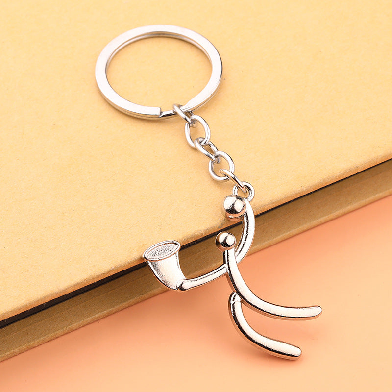 Sports Icon Metal Keychain for Cycling Running Basketball Gifts