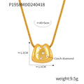 Gold Steel Bitten Pendant Snake Chain Necklace Czech Zircon view 7
