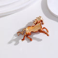 Red Orange Horse Enamel Three Designs Metal Brooch Pin view 3