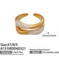 Enamel and Crystal Open Rings in Seven Gold Tone Color Styles view 8
