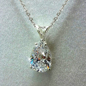 Pear-Shaped Faceted Stone Pendant Necklace In Five Colors