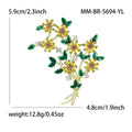 Crystal Flower Bouquet Brooch In White And Yellow Decorative Lapel Pin view 5