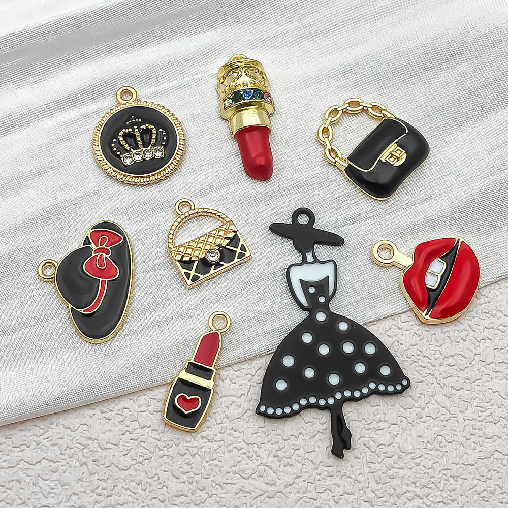Rhinestone Enamel Zinc Alloy Fashion Theme Charm Pendant for DIY Bracelet Necklace
