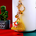 Jeweled Christmas Bell Keychains in Red Yellow and Green Single or Double Sets view 7