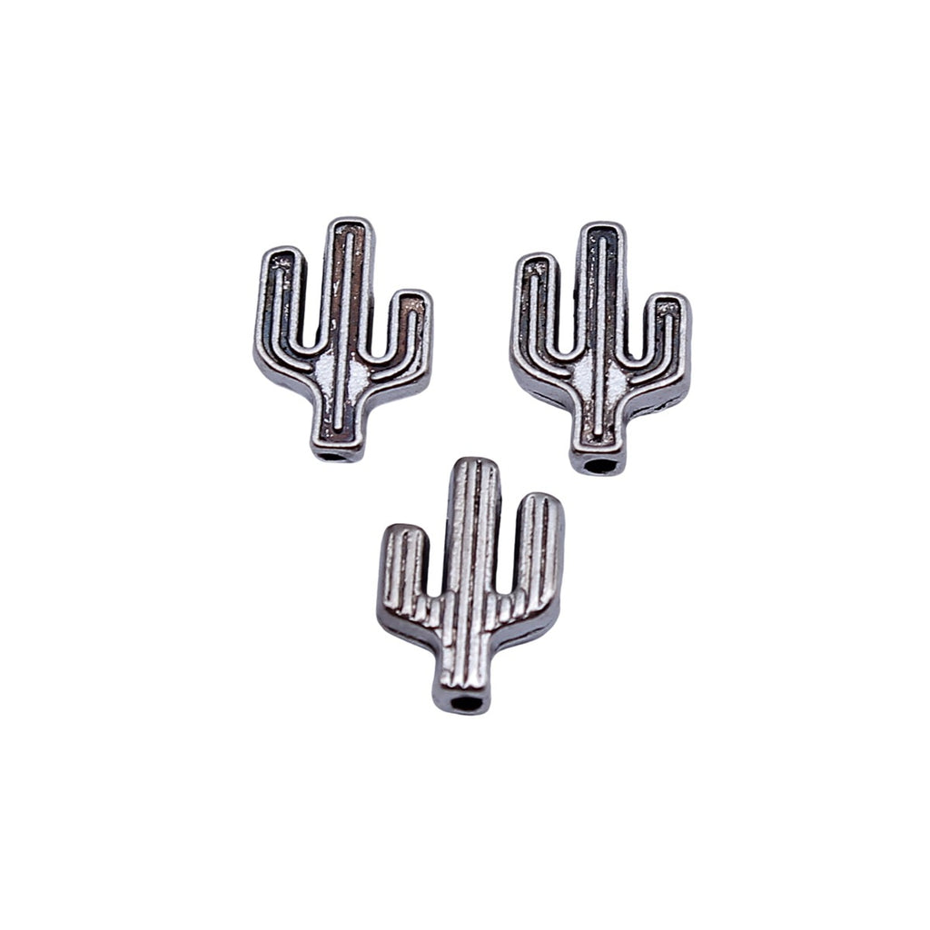 10x7.5mm 0.53g Antique Silver Zinc Alloy Cactus Small Hole Beads for Bracelet Necklace DIY Making