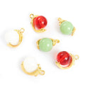 Round Faux Jade Bead Jewelry Components For DIY Earrings And Bracelets Charms view 4