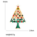 Jeweled Christmas Tree Brooch in Yellow Green and Red view 5