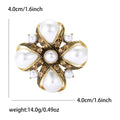 Pearl Petal Flower Brooch in Gold Silver or Black Tone view 4