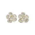 Silver Tone Floral Stud Earrings in Three Designs With Decorative Details view 5