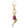 Pearl Rose Keychains in Five Colors with Braided and Plain Loop Options view 5