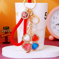 Moonstone Clover Keychains with Fortune Cords and Loose Heart Loops view 11