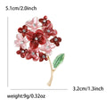 Enamel Hydrangea Cluster Brooch Crystal Centers Four Colors view 5