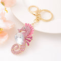 Rhinestone Seahorse Keychain Large Crystal Belly Charm view 3