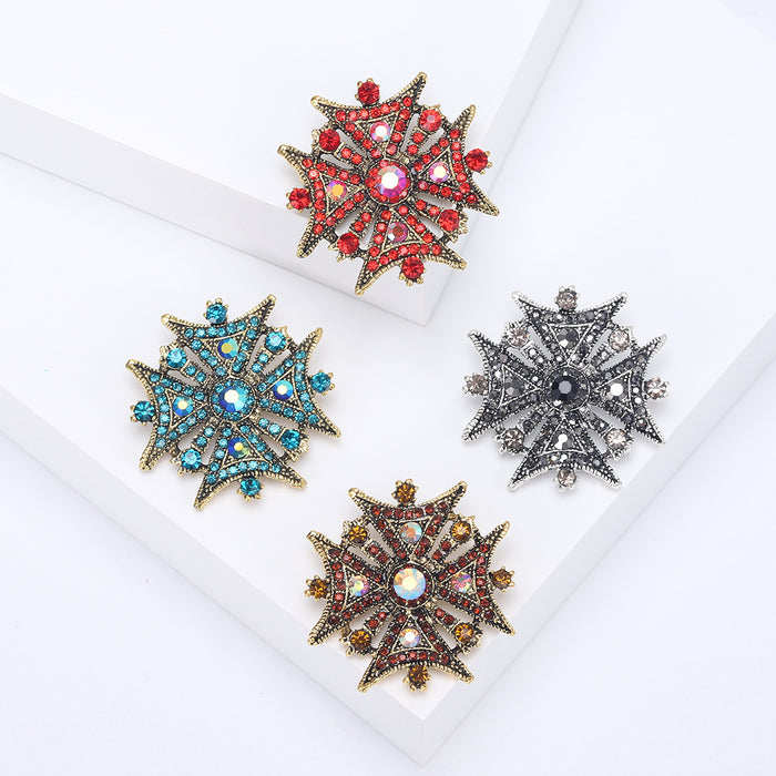 Eight Point Starburst Brooch in Four Crystal Colorways