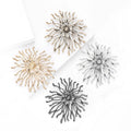 Radiating Sunburst Brooch In Four Metal Tone Designs view 3