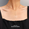 Y-Drop Triangle Star Pendant Necklace Gold and Rose Gold view 3