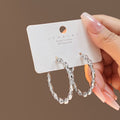 Open C-Shape Mariner Link Hoop Earrings Gold and Silver view 2