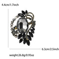 Faceted Oval Crystal Wreath Metal Brooch in Six Colors view 10