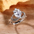 Silver Hands Holding Heart Cubic Zirconia Ring Alloy view 1