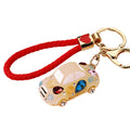 Jeweled Rounded Car Keychains in Seven Colors with Braided Loop Options view 5