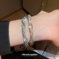 Twisted Multi Row Rhinestone Crystal Wrap Bracelet view 2