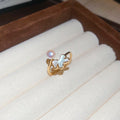 Gold Pearl Rocking Horse Drop Earrings Open Horse Ring view 6
