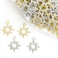 Eight Point Crystal Star Charms in Gold and Silver Tone Finishes view 1