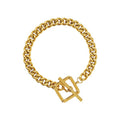 Thick Curb Chain OT Toggle Necklace And Matching Bracelet view 5