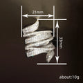 White Gold Tone Spiral Multi Wrap Crystal Ring Sizes 6-10 view 4