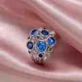 Silver Multicolor Bubble Cluster Ring In A Polished Decorative Design view 4