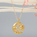 Gold Tone Celestial Sun and Moon Face Pendant Necklaces in Three Designs view 4