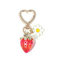 Resin Strawberry Charm Keychain with Heart Clasp and Daisy Rabbit Charms view 10