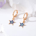 Rose Gold Tone Evil Eye Huggie Drop Earrings in Five Designs view 7