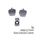 Crown Shaped Silver Tone Large Hole Spacer Beads For Jewelry Making view 3