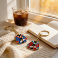 Enamel Graduation Gown Diploma Keychain Red or Blue view 3
